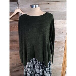 Anthropologie 100% Merino Wool Cape Sweater Wmn's Sz. Med. Pullover Lightwt. Grn
